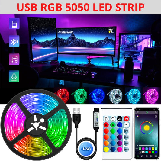 5050 RGB LED Strip Light With Smartphone App Control Up To 5m Long